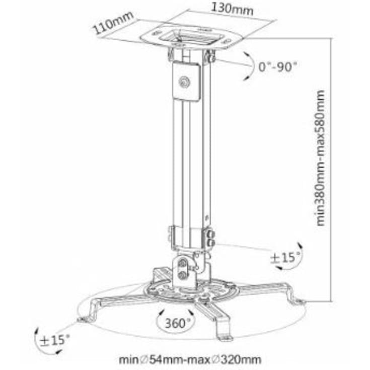 Techly loftbeslag til projektorer op til 13,5 kg.