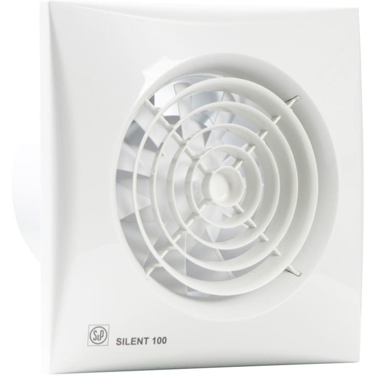 Thermex Silent 100CHRZ baderomsvifte, fuktstyring, timer, Ø100 mm, hvit