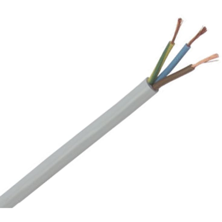 Rund plastledning PKAJ 3G1 mm², hvid
