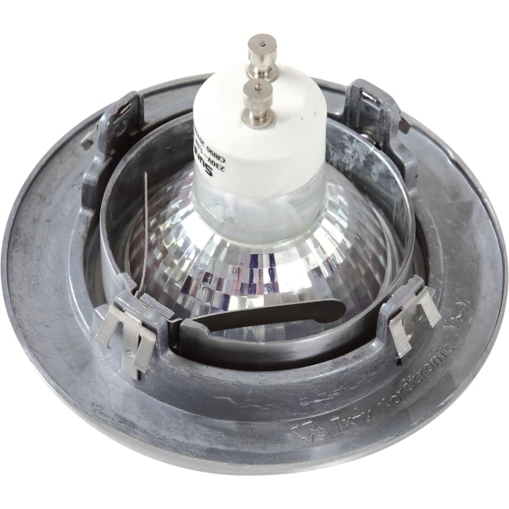 Nordtronic indbygningsspot med Ledvance GU10 pære, børstet alu, 3000K