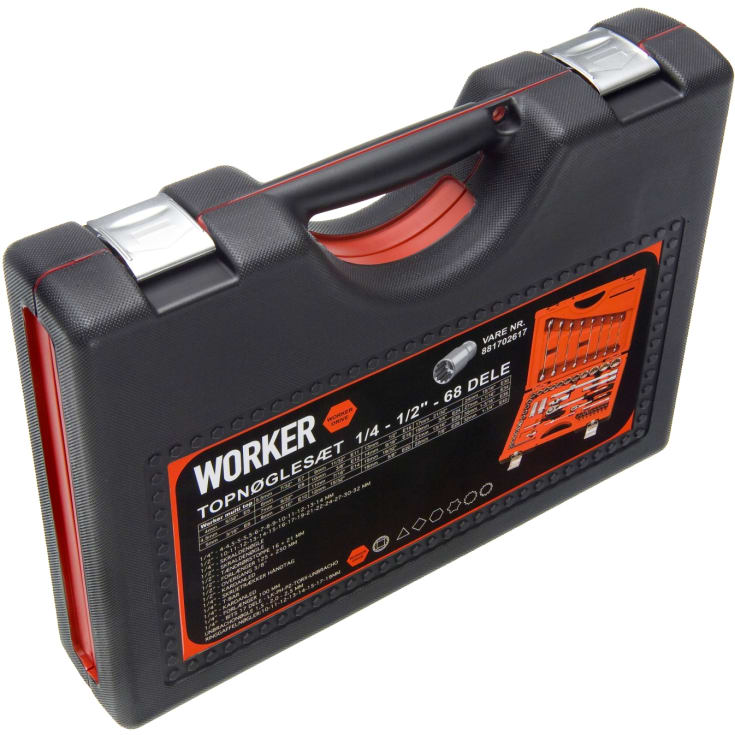 WORKER topnøglesæt, 1/4" + 1/2"