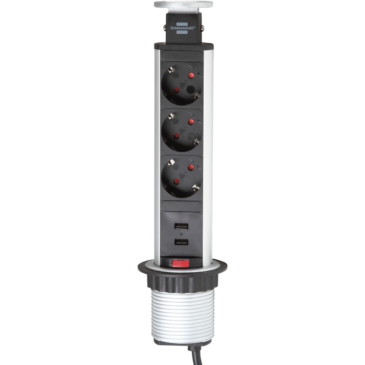 Brennenstuhl Pull-UP 3 stikdåse for indbygning m/USB
