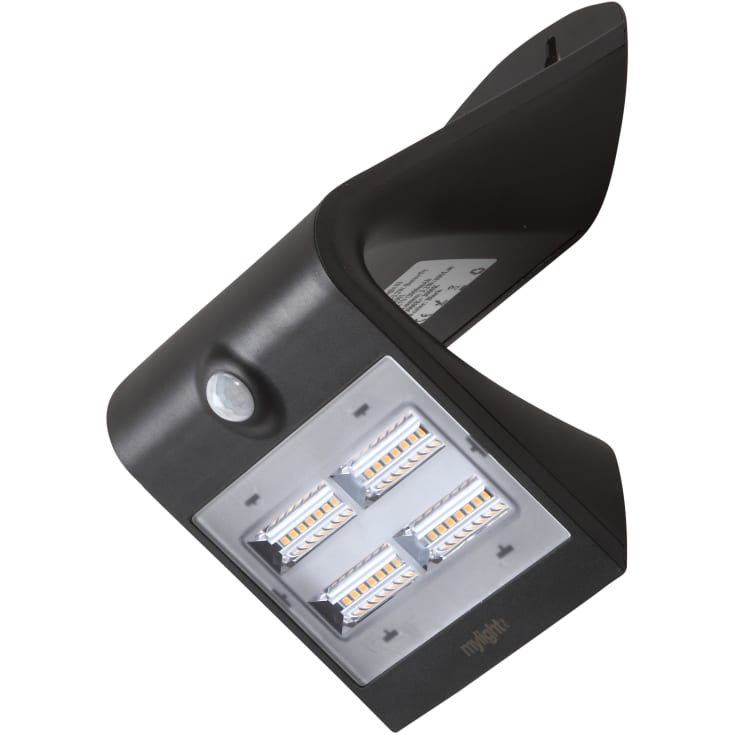 Mylight.Me Walllight 03 Mellem, sort, solcelle, LED 3000K, 400 lm