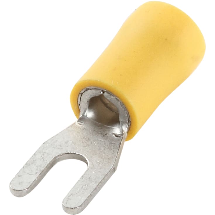 100 stk Isolerede Gaffelkabelsko gul, 4,0-6,0 mm², M4