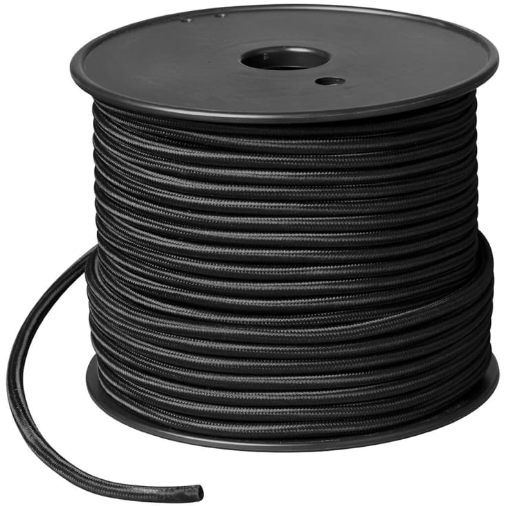 Stofledning 50 meter, på rulle, 2x0,75 mm², 70°, sort