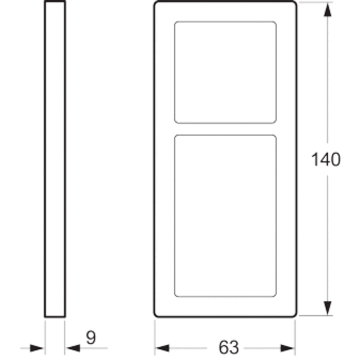 LK Fuga Base 63 Designramme, 2,5M, Hvid