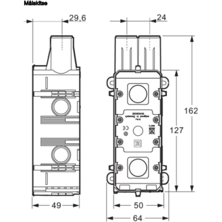 LK Fuga Air Indstøbningsdåse, 2,5M, Gul