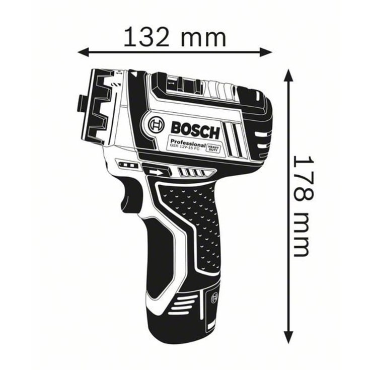 Bosch Professional bore-skruemaskine GSR 12V-15 FC professional i kasse, m. 2batteri