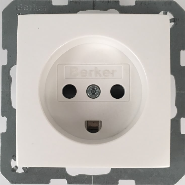 Berker Stikkontakt Dansk med jord S./B. hvid