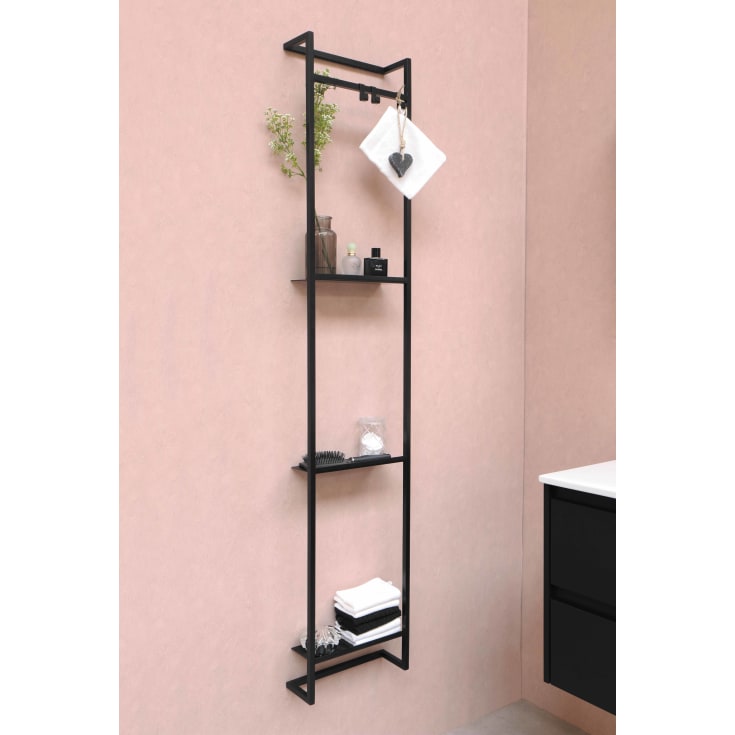 Sanibell Proline hylla med krokar, matt svart