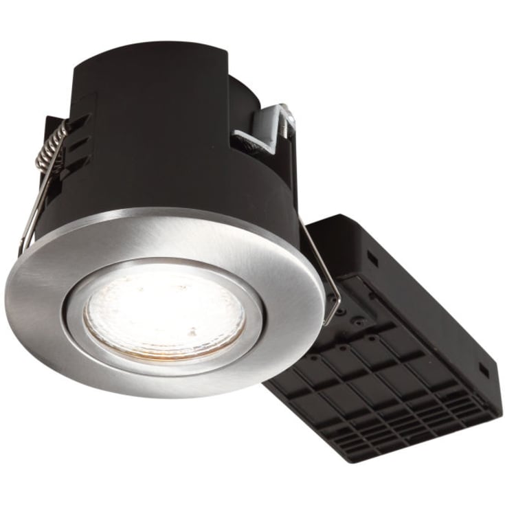 Nordtronic innfelt spotlight med Ledvance GU10-pære, børstet aluminium, 3000K