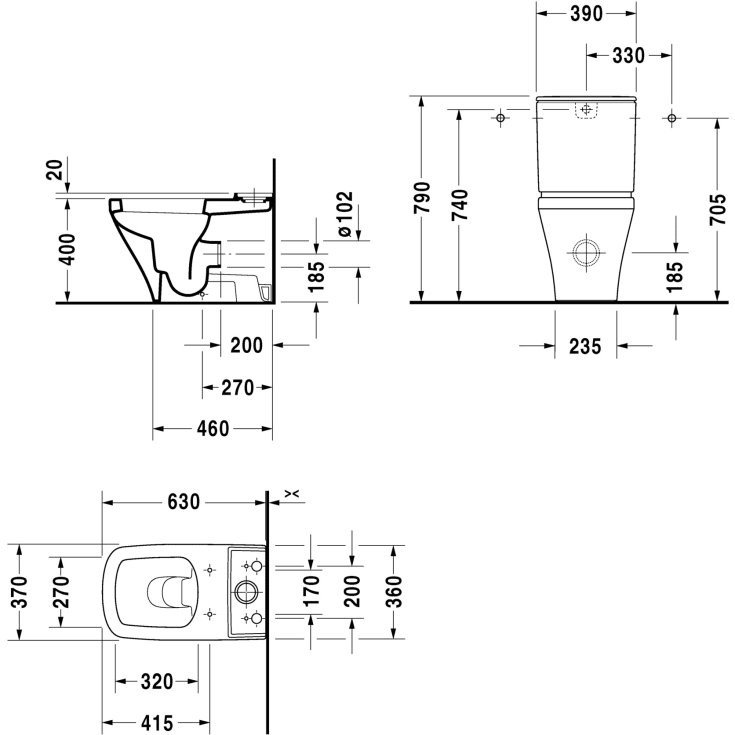 Duravit DuraStyle toilet, antibakteriel, hvid