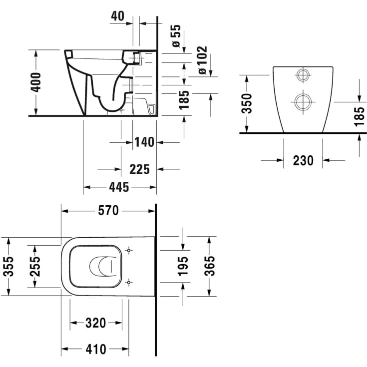 STAND-WC 570MM HAPPY D.2 HVID