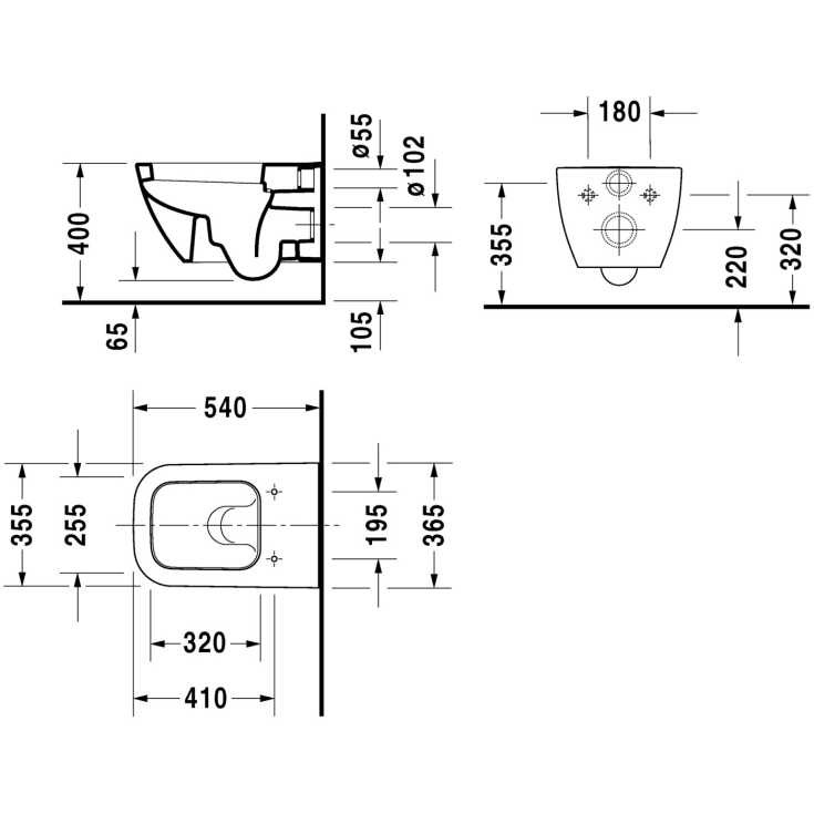 WAND-WC 540MM HAPPY D.2 HVID S