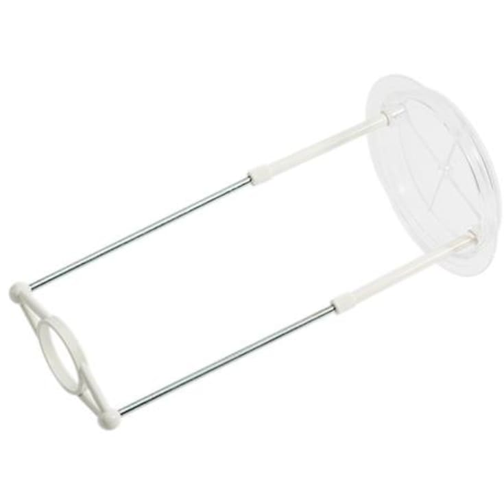 Skærmstativ, hvid plast, Ø34mm, forskydelig 14 - 21 cm