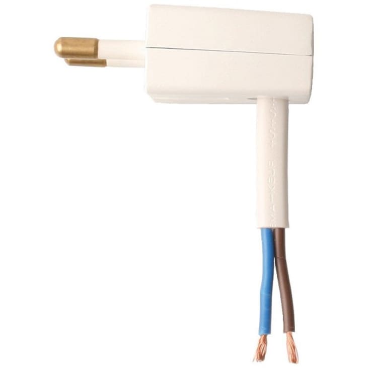 Plugg U/J flatvinkel hvit