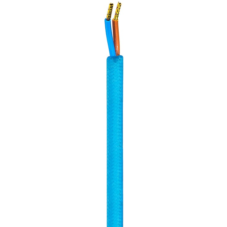 Nielsen Light stofledning, 2x0,75 mm²,  4 meter, turkis blå