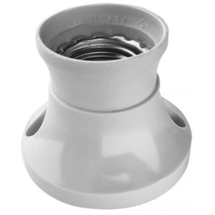 Lampefatning E27, vægmontering, hvid