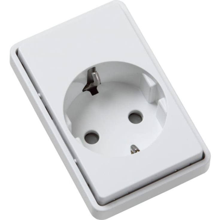 LK Fuga stikkontakt med jord, 1,5 modul, hvid