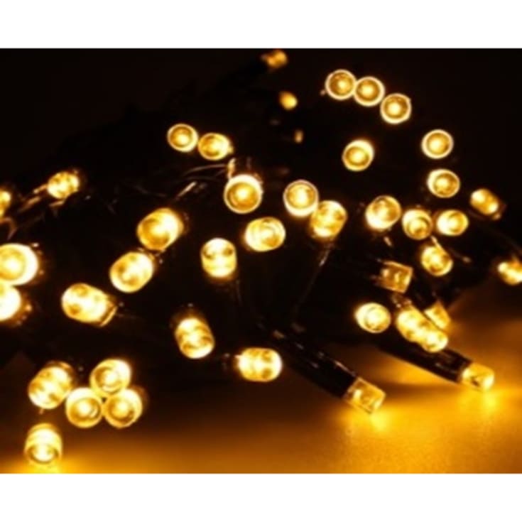 Veli Line udendørs lyskæde, batteri, ravfarvet lys, 9 meter