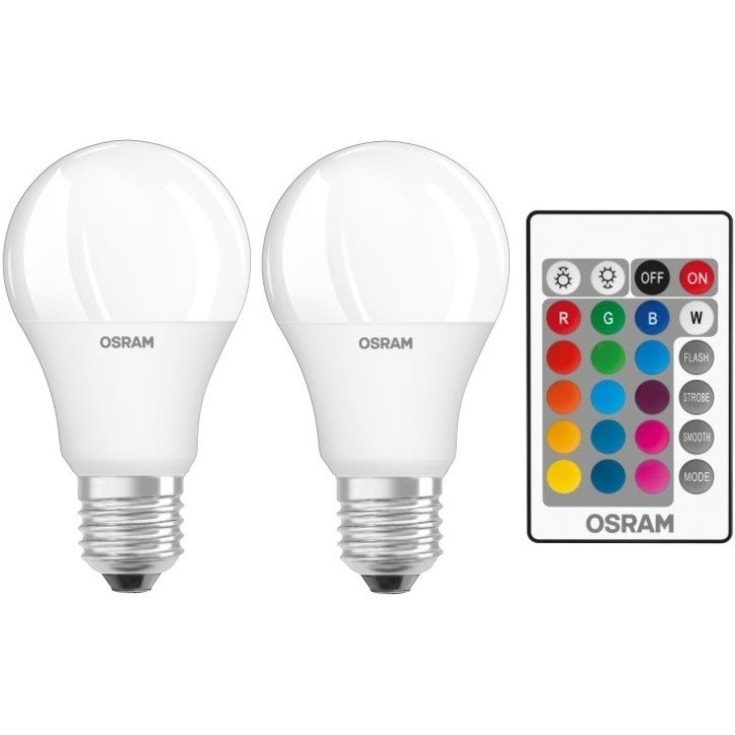 Osram Star+ E27 standardpære med fjernbetjening, 2-pak