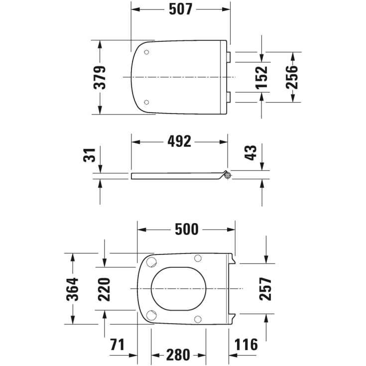Duravit DuraStyle toalettsete, soft close, hvit