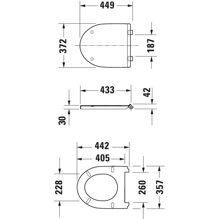 Duravit No.1 toalettsits, soft close, vit