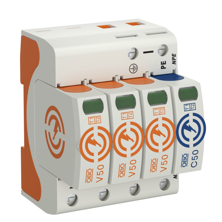 Transientskydd V50 3-poligt+NPE, 280V, typ 1+2