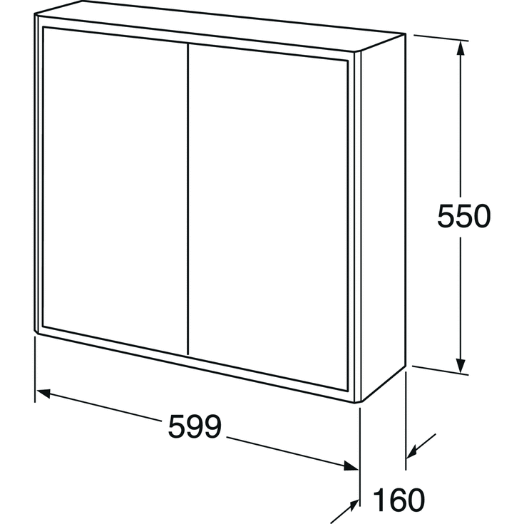 Gustavsberg Graphic veggskap, 59,9x55 cm, grønn