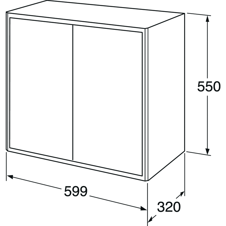 Gustavsberg Graphic veggskap, 59,9x55 cm, grønn