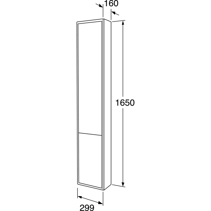 Gustavsberg Graphic høyskap, 30x165 cm, grønn