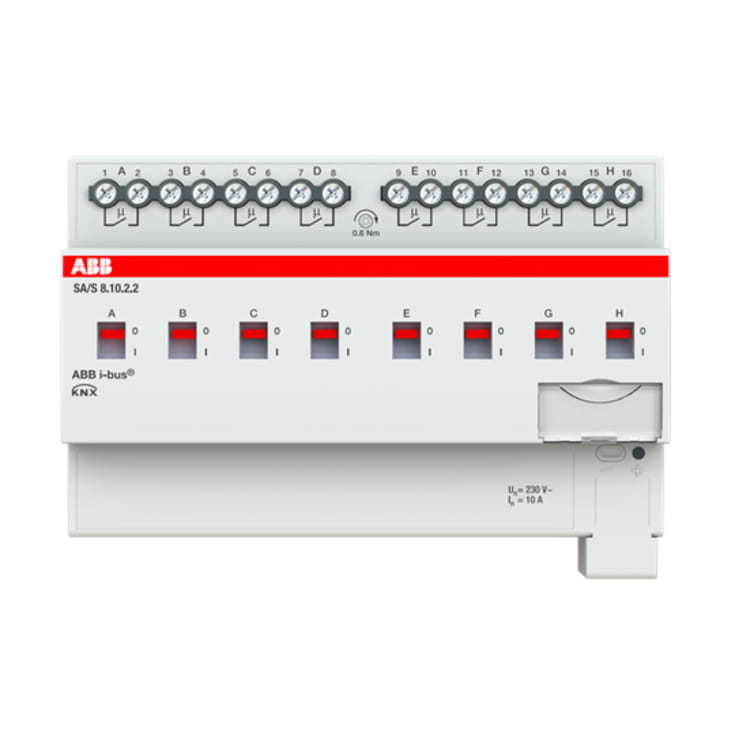 KNX SA/S8.10.2.2 Kontaktställdon, man. drift, AC1 10A, AC3 8A