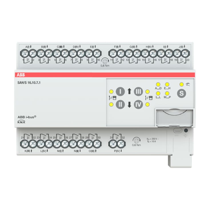 KNX SAH/S16.10.7.1 Kontakt/jalousiaktuator, man. betjening,10A AC1