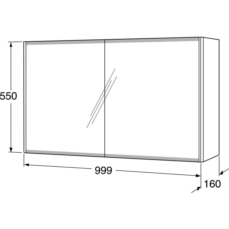 Gustavsberg Graphic spejlskab, 100x55 cm, grøn