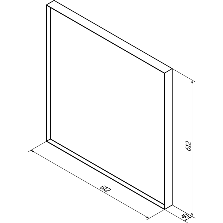 Sanibell Basicline spejl, 60x60 cm, mat sort