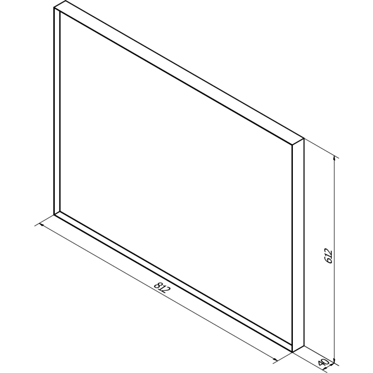 Sanibell Basicline spejl, 80x60 cm, mat sort