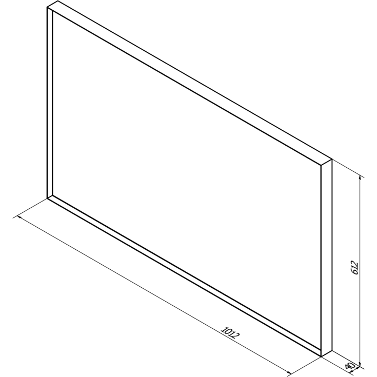 Sanibell Basicline spegel, 100x60 cm, matt svart