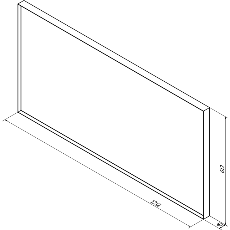 Sanibell Basicline speil, 120x60 cm, matt sort