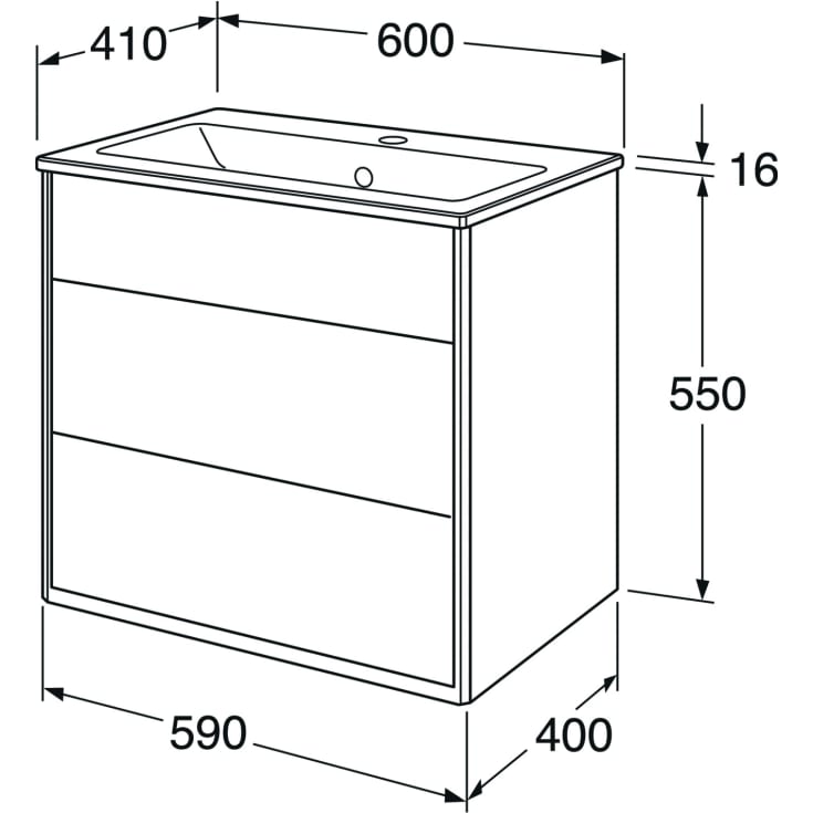 Gustavsberg Graphic møbelpakke, 60x41 cm, grønn