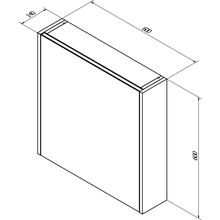 Sanibell Online speilskap, 60x60 cm, grå