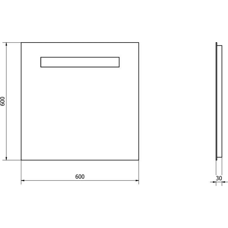 Sanibell Proline spejl med lys, 60x60 cm
