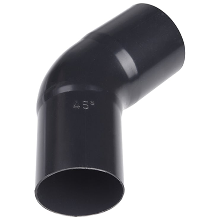 Plastmo bøjning 45 grader / 90 mm, sort