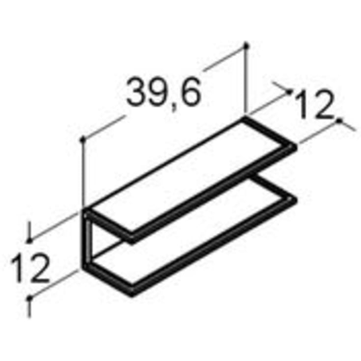 Dansani Luna hylde, 39,6x12 cm, sort/tonet glas