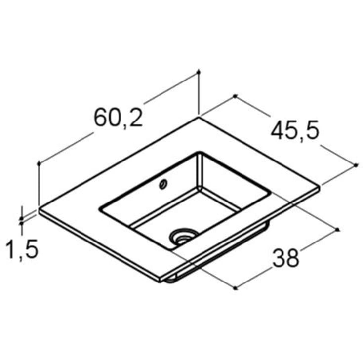 Dansani Minore håndvask, 60,2x45,5 cm, hvid