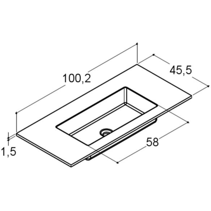 Dansani Minore håndvask, 100,2x45,5 cm, hvid