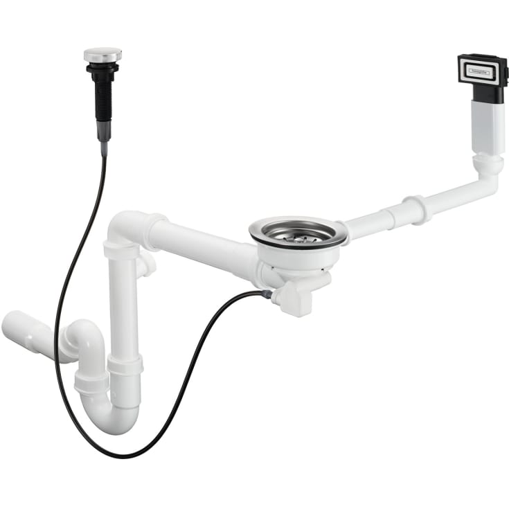 Hansgrohe diskbänsksvattenlås med avloppssats, 1 1/2", krom