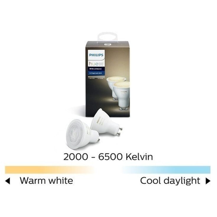Philips Runner spotlampe, 2 spots, Hue White Ambiance pærer