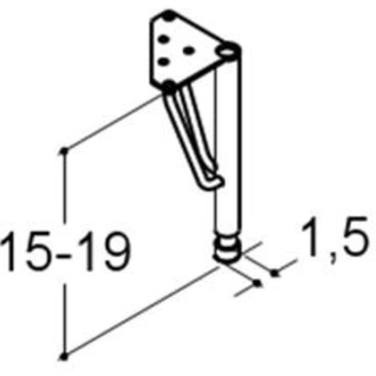 Dansani Luna Vintage støtteben, 15-19 cm, messing