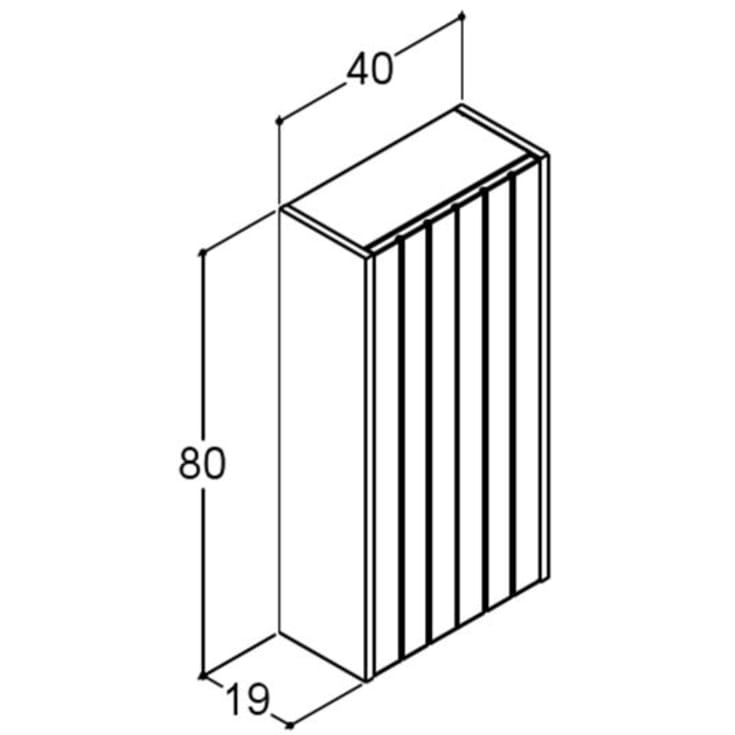 Dansani Luna Vintage vægskab, 40x80 cm, højre, mat hvid