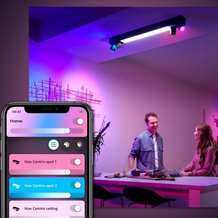 Philips Hue Centris spotter i tak, sort